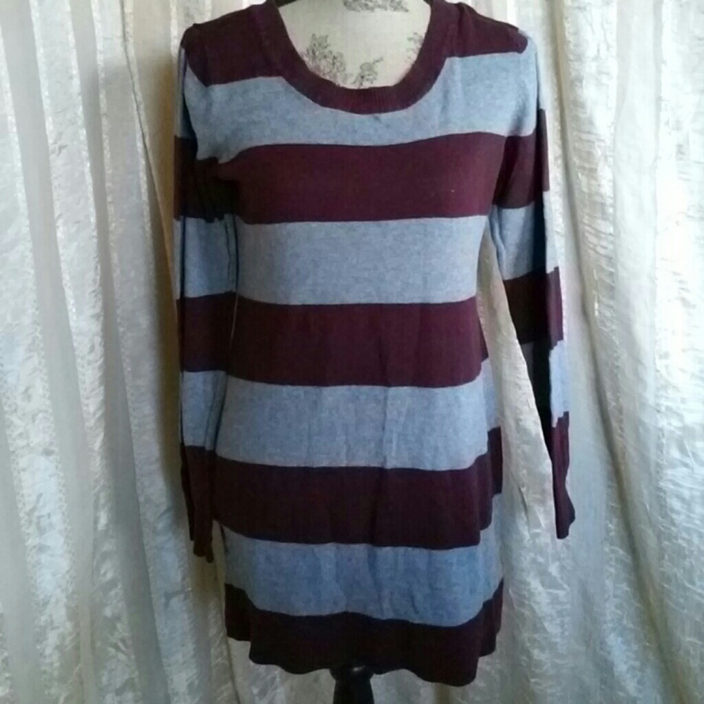 Garage Women's Striped Sweater Tunic Dress